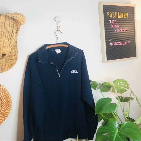 Sport’s Illustrated Quarter Zip Navy Pullover - Picture 4 of 7